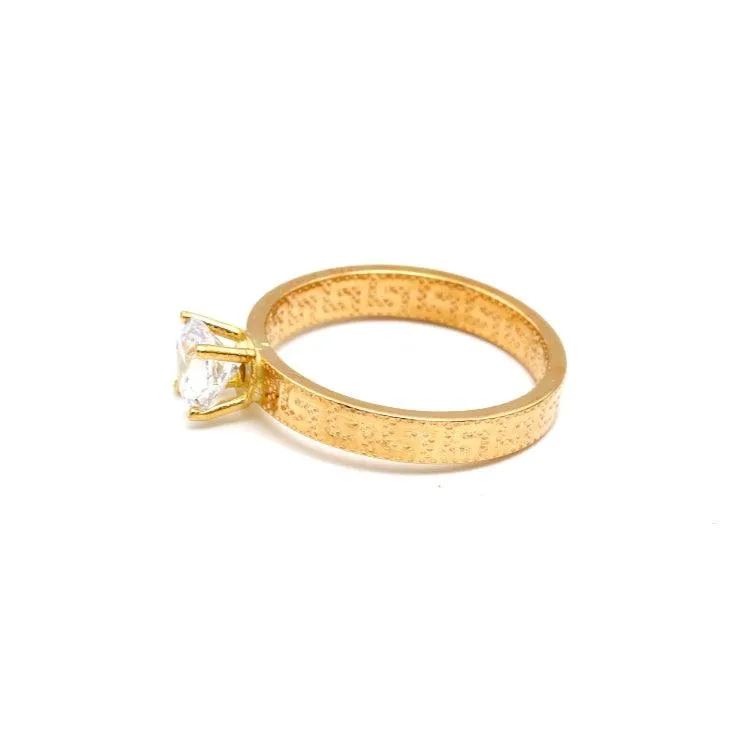 Real Gold Maze Hoop Solitaire Ring 0665 (SIZE 9) R2527