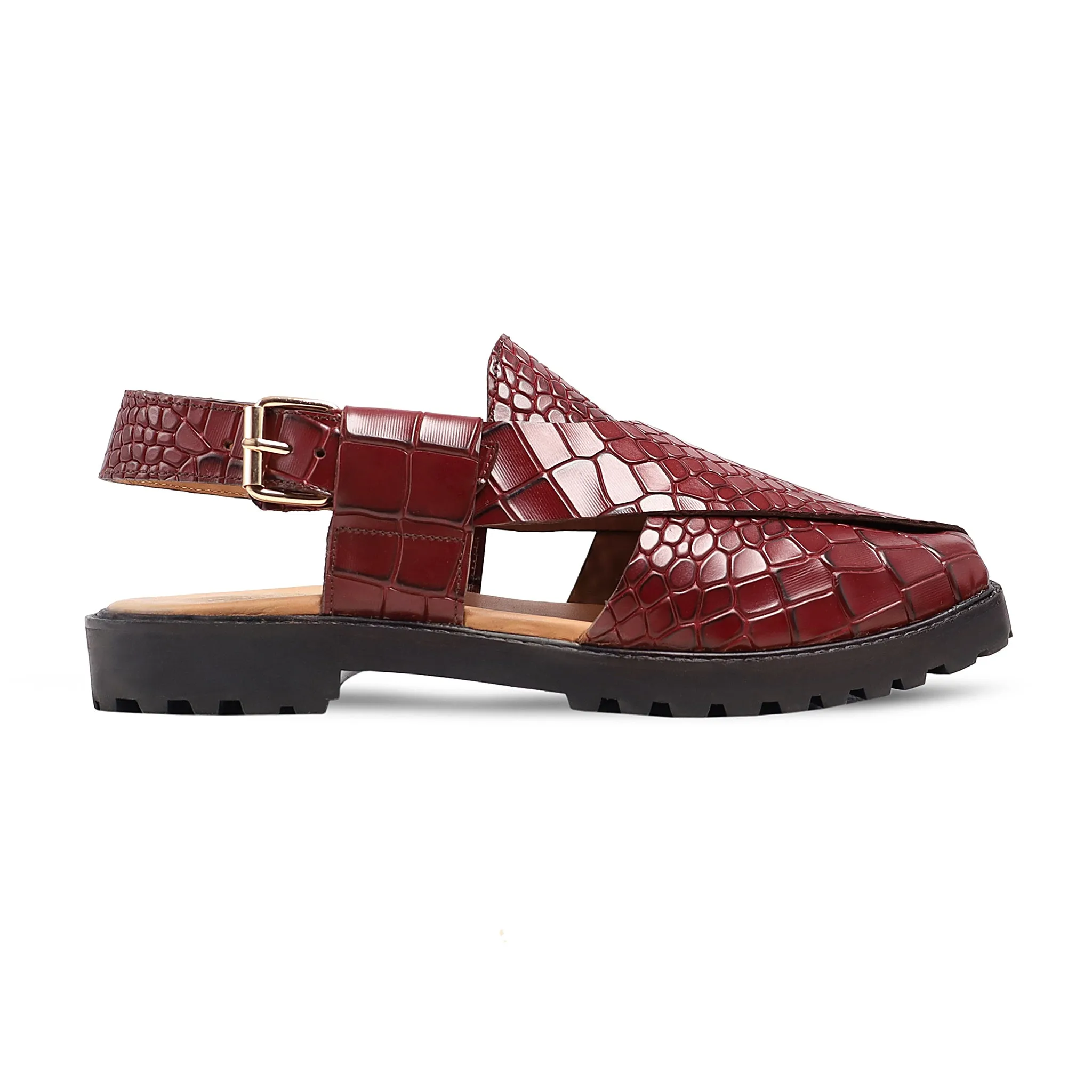 Redle - Men's Oxblood Calf Leather Sandal