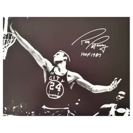 Rick Barry Signed HOF 1987 Inscription Pose 1 Basketball 11x14 Photo (JSA)