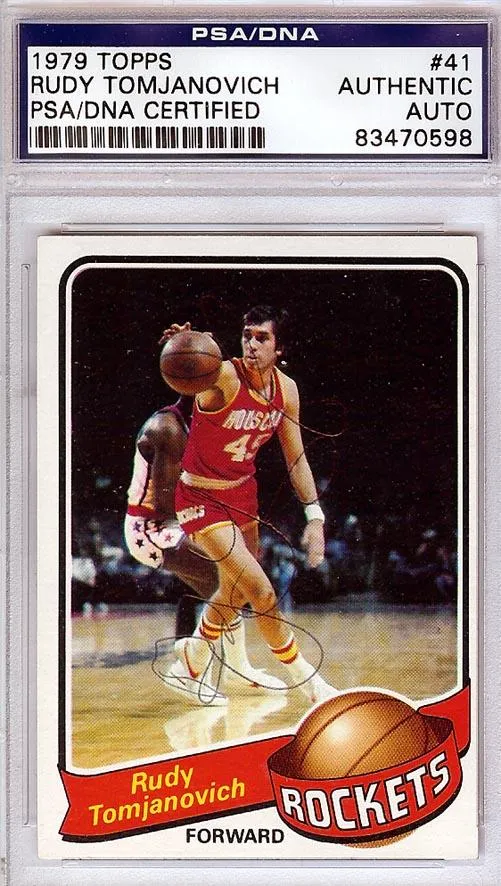 Rudy Tomjanovich Autographed 1979 Topps Card #41 Houston Rockets PSA/DNA #83470598