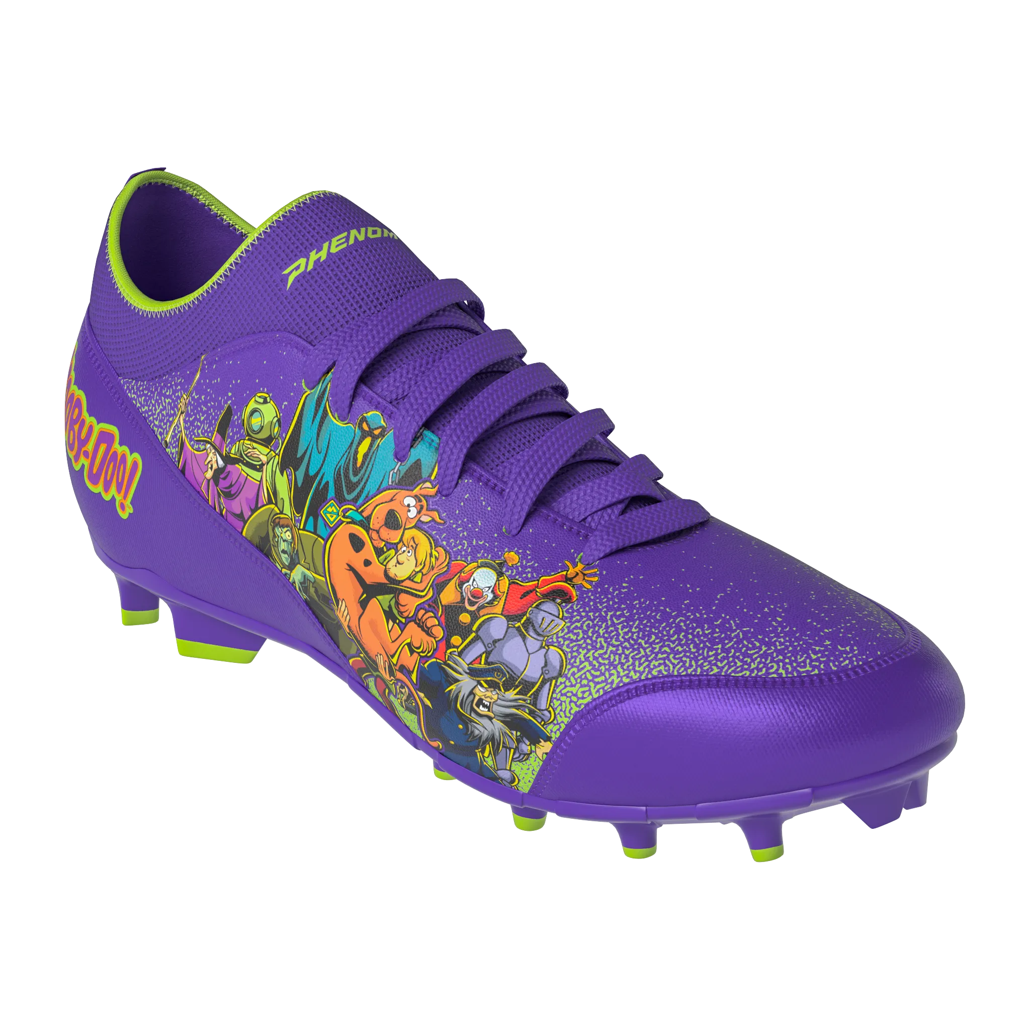 Scooby-Doo 'Unmasked' Purple Youth Football Cleats - Velocity 3.0 by Phenom Elite