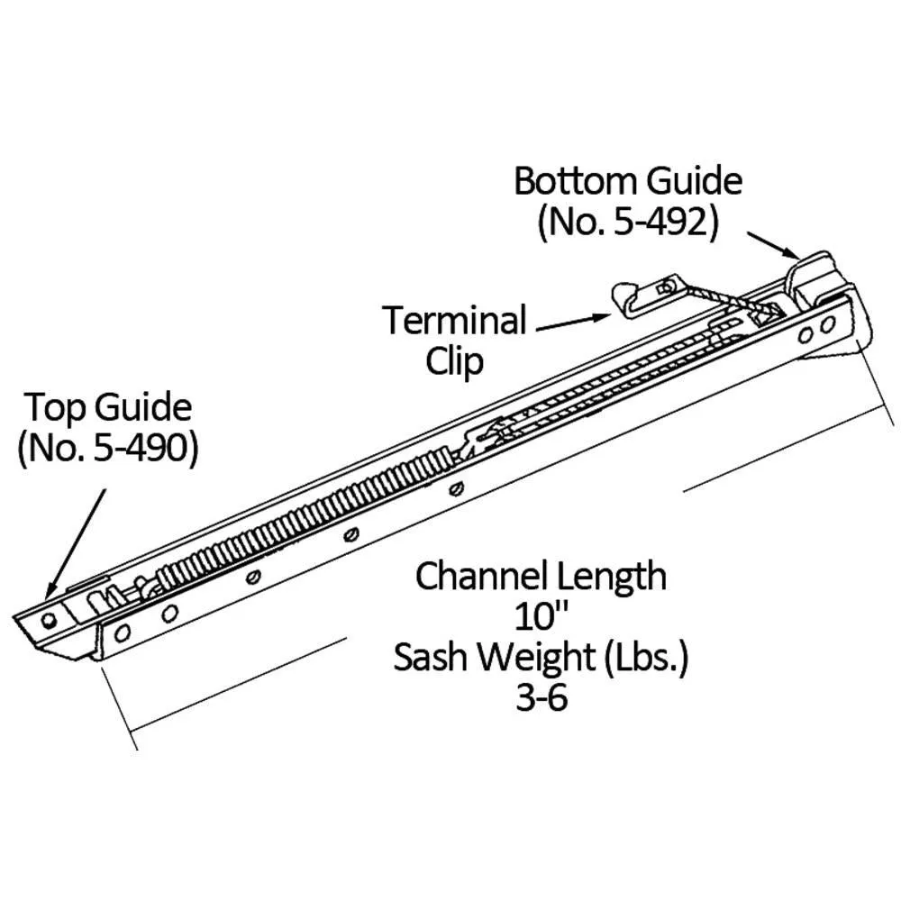 Single Hung Sliding Window 10" Sash Balance With Wings 3-6 Lbs