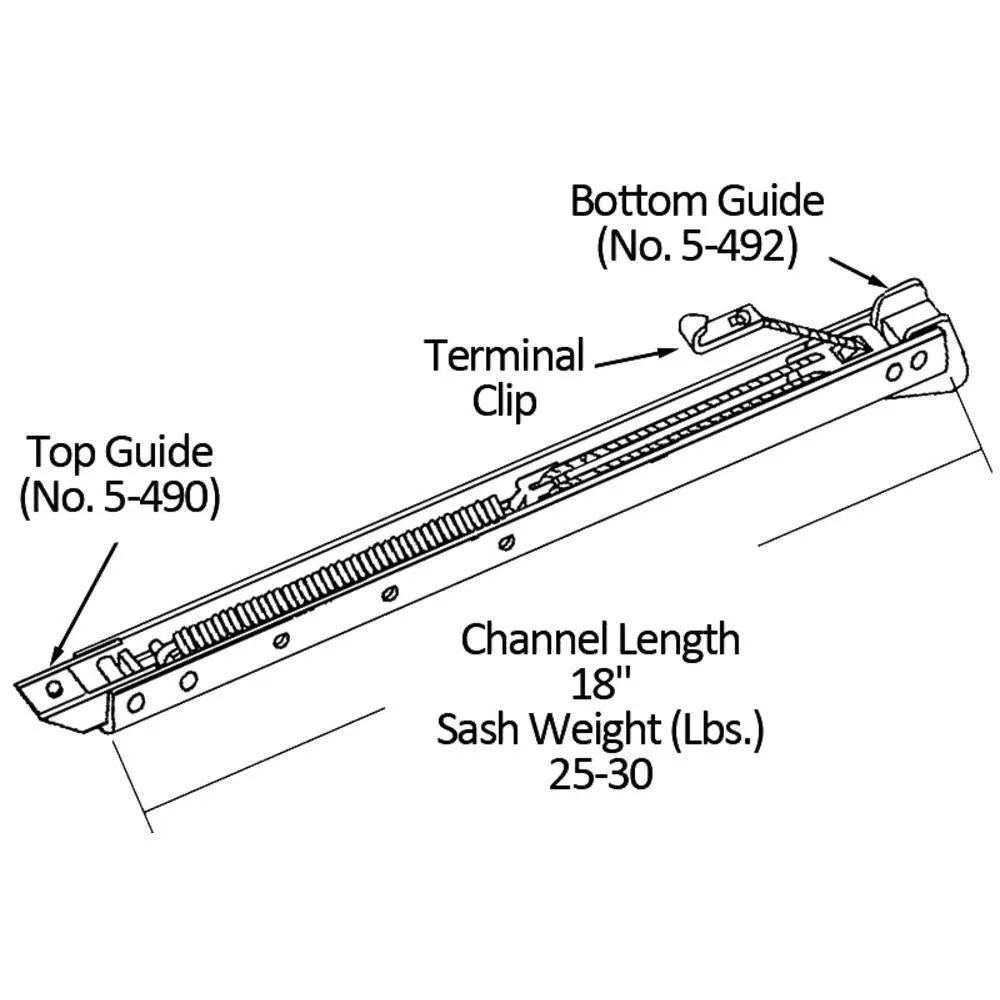 Single Hung Sliding Window 18" Sash Balance 25-30 Lbs