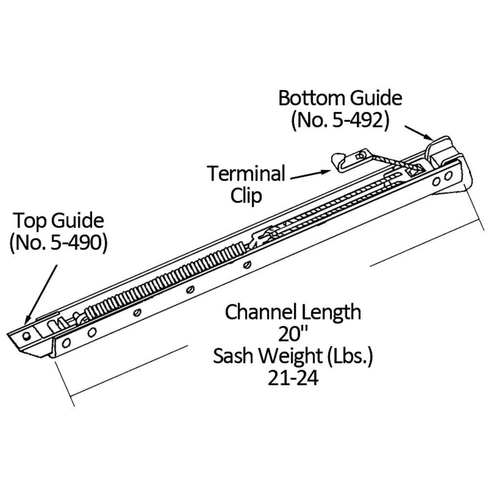 Single Hung Sliding Window 20" Sash Balance 21-24 Lbs