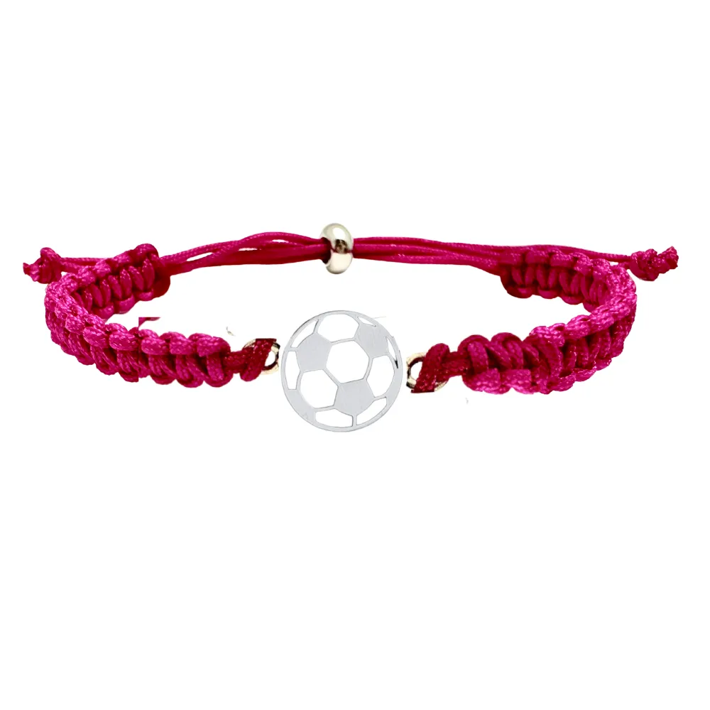 Soccer Stainless Steel Rope Bracelet - Pick Color