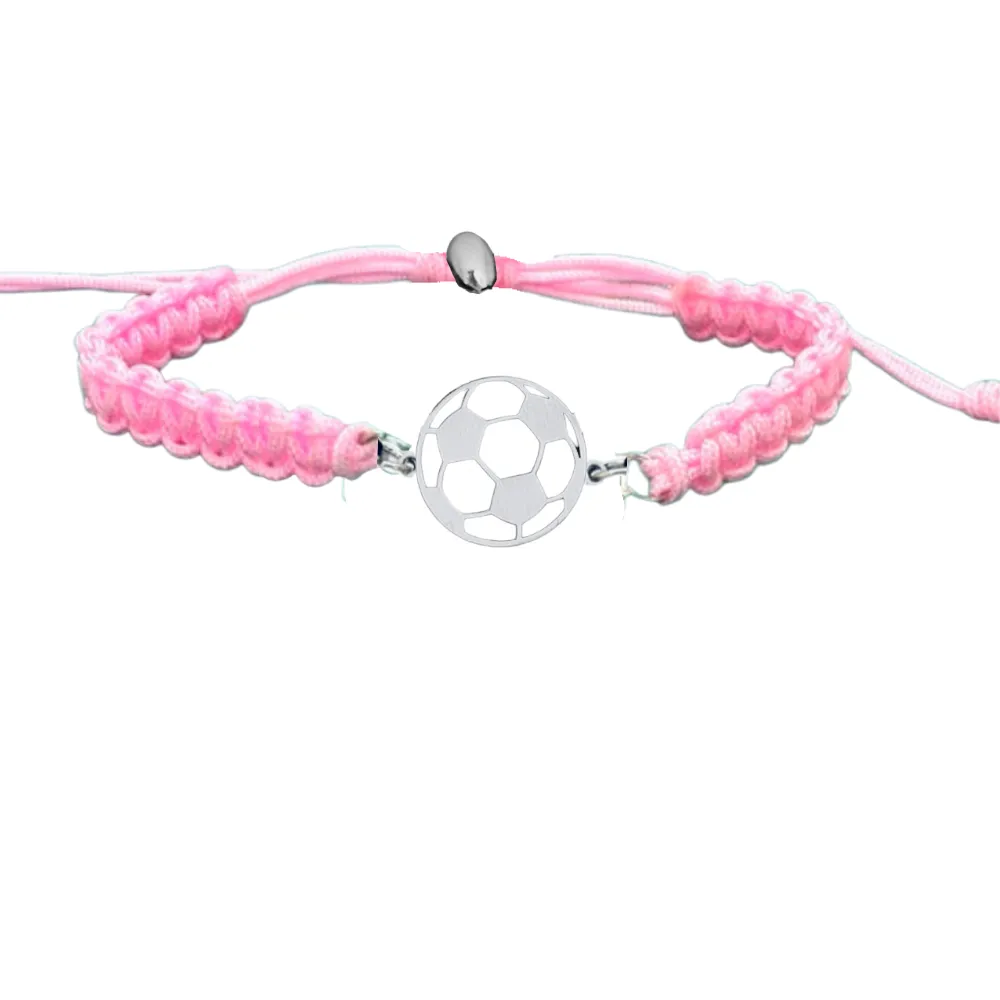 Soccer Stainless Steel Rope Bracelet - Pick Color