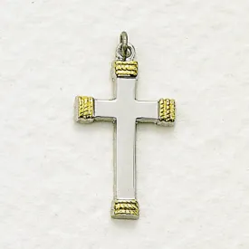 Sterling Silver Cross with Gold Tips Boxed - L9259