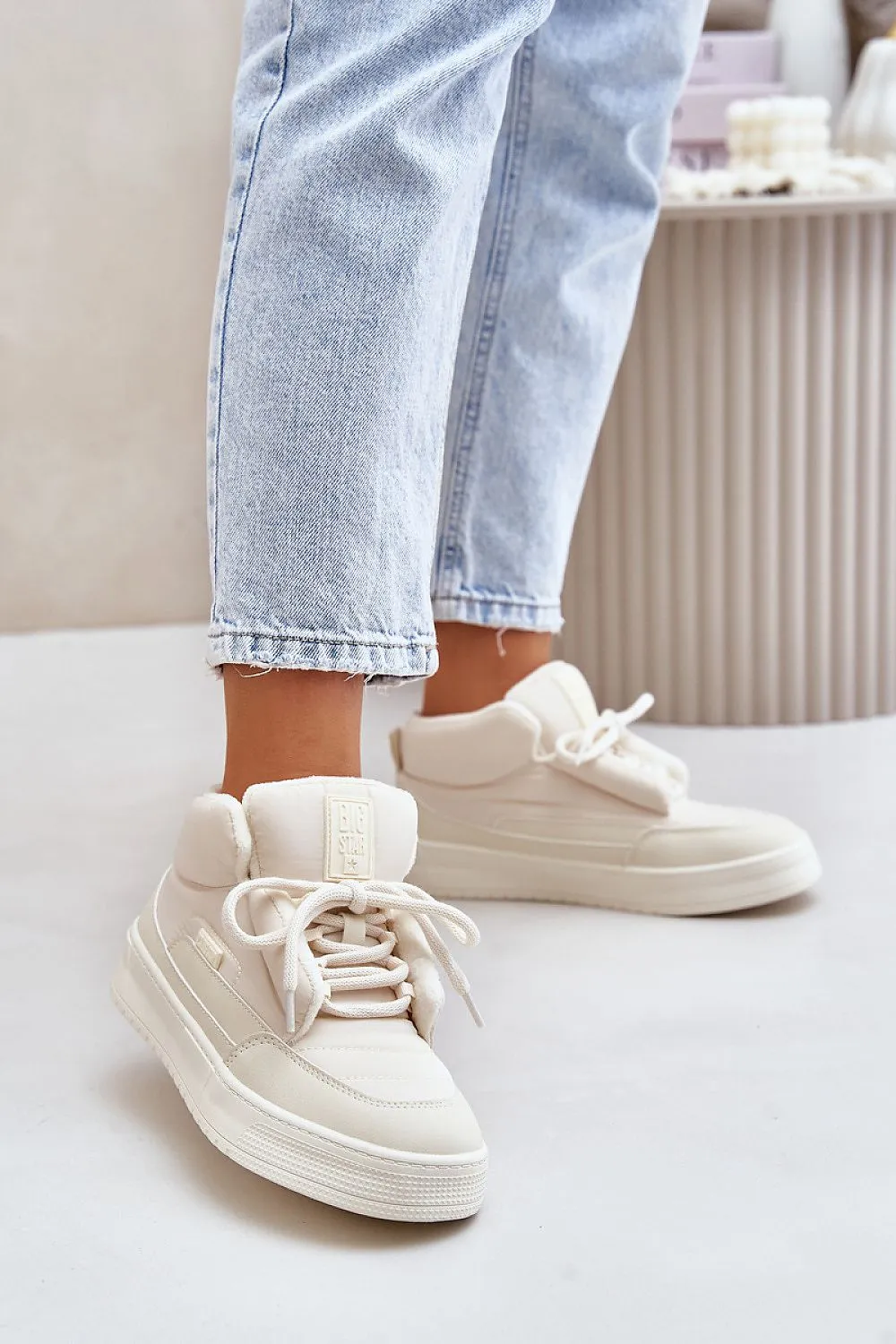 TEEK - White Laced Bee Sting Sneakers