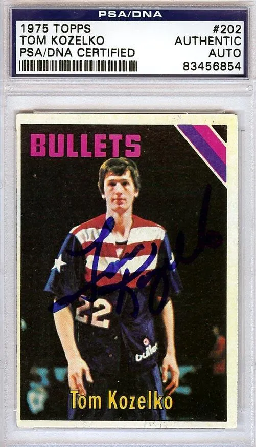 Tom Kozelko Autographed 1975 Topps Card #202 Washington Bullets PSA/DNA #83456854