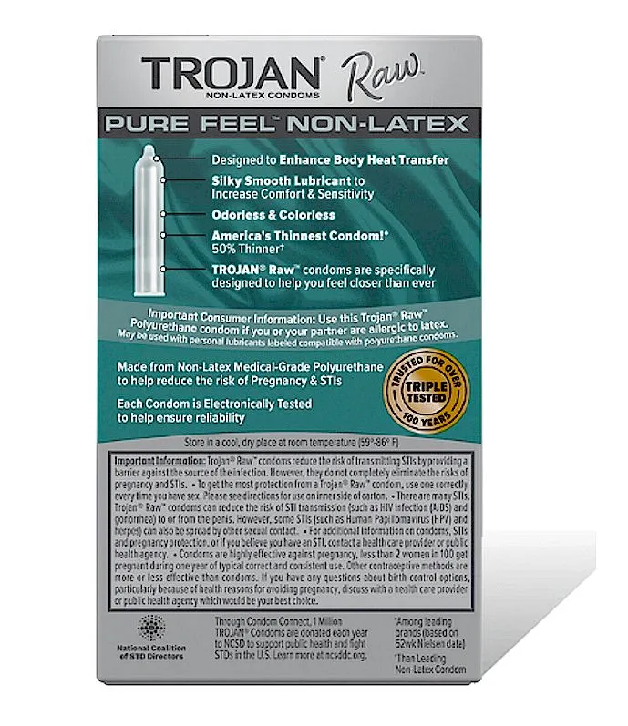 Trojan Raw Pure Feel Non Latex Condoms