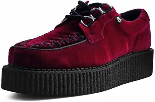 T.U.K BURGUNDY SUEDE VIVA LOW CREEPER