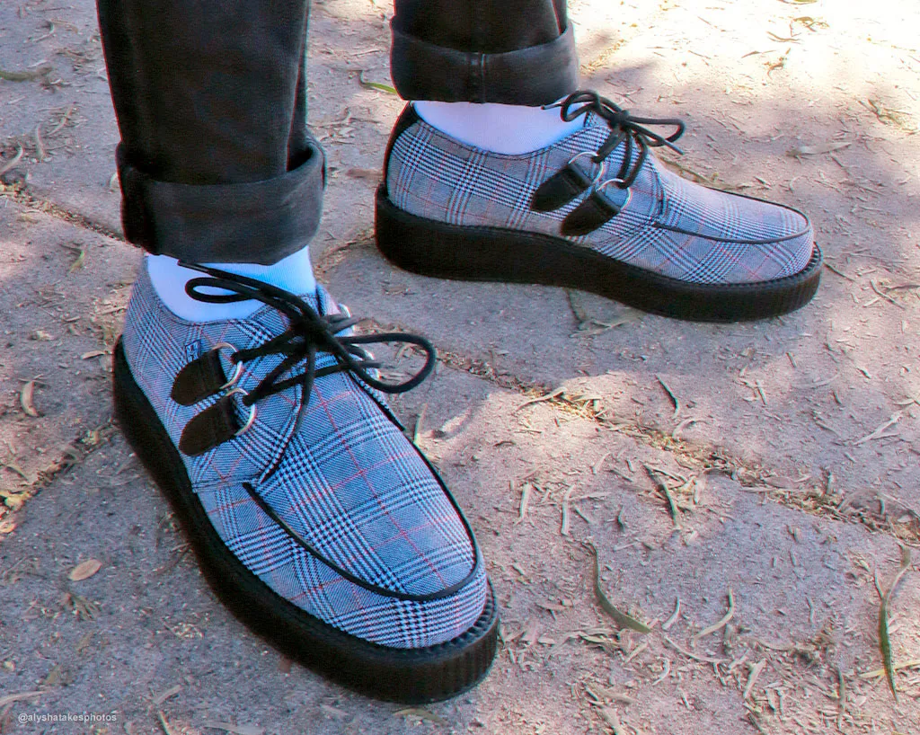 T.U.K B/W/R Plaid Viva Low Creeper