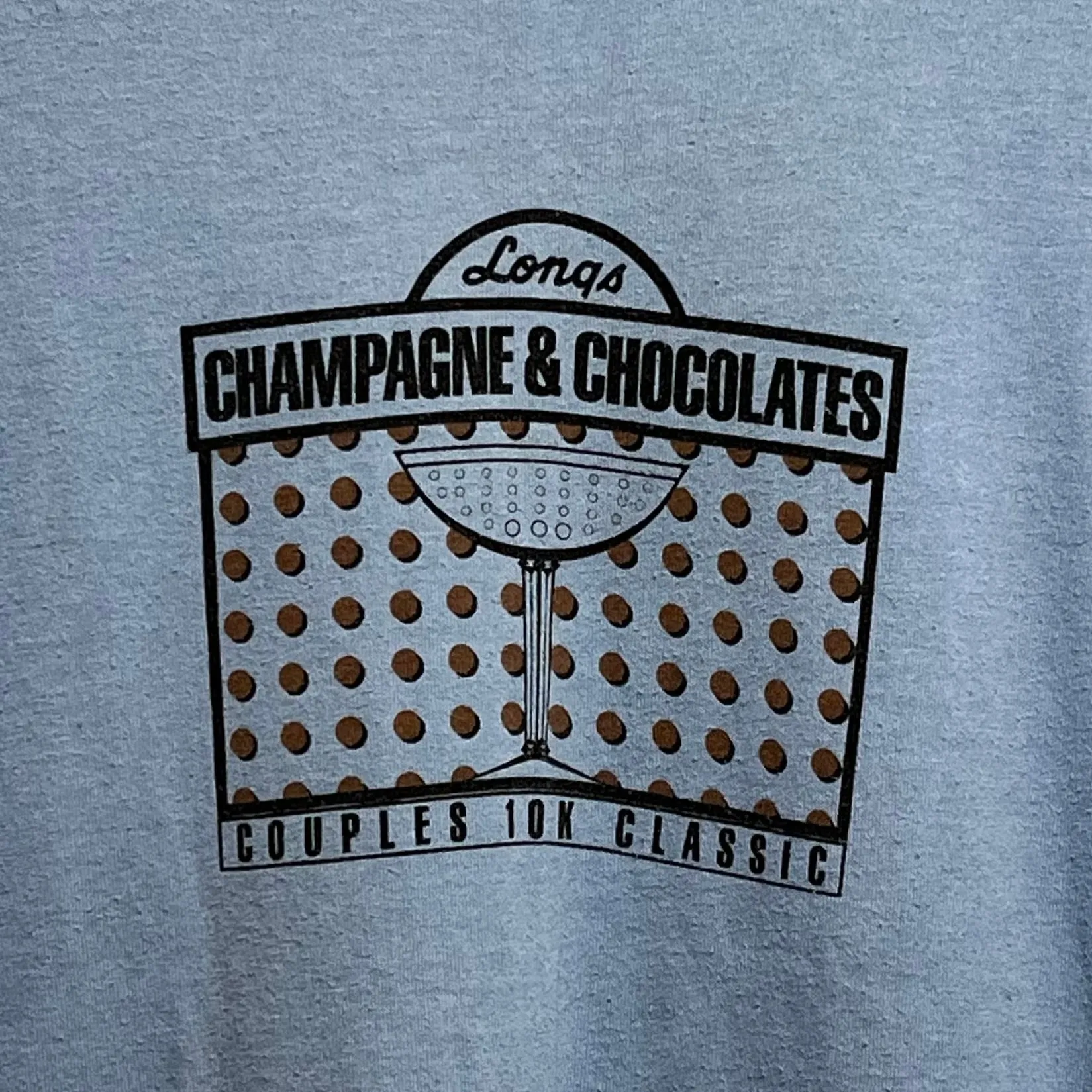 Vintage 1980s Long’s Champagne & Chocolates Couples 10K Classic Shirt L