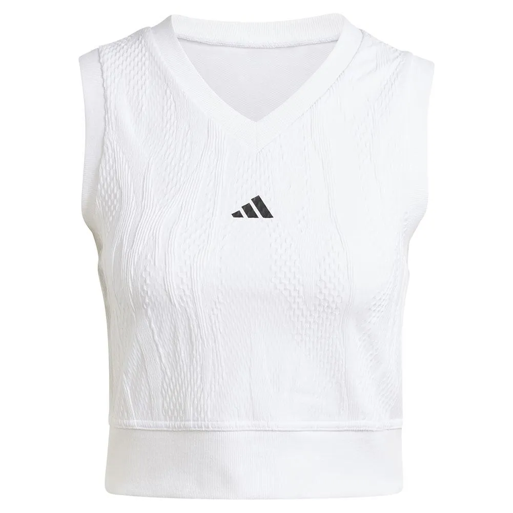 Womens Pro Aero.RDY Crop Tennis Top White