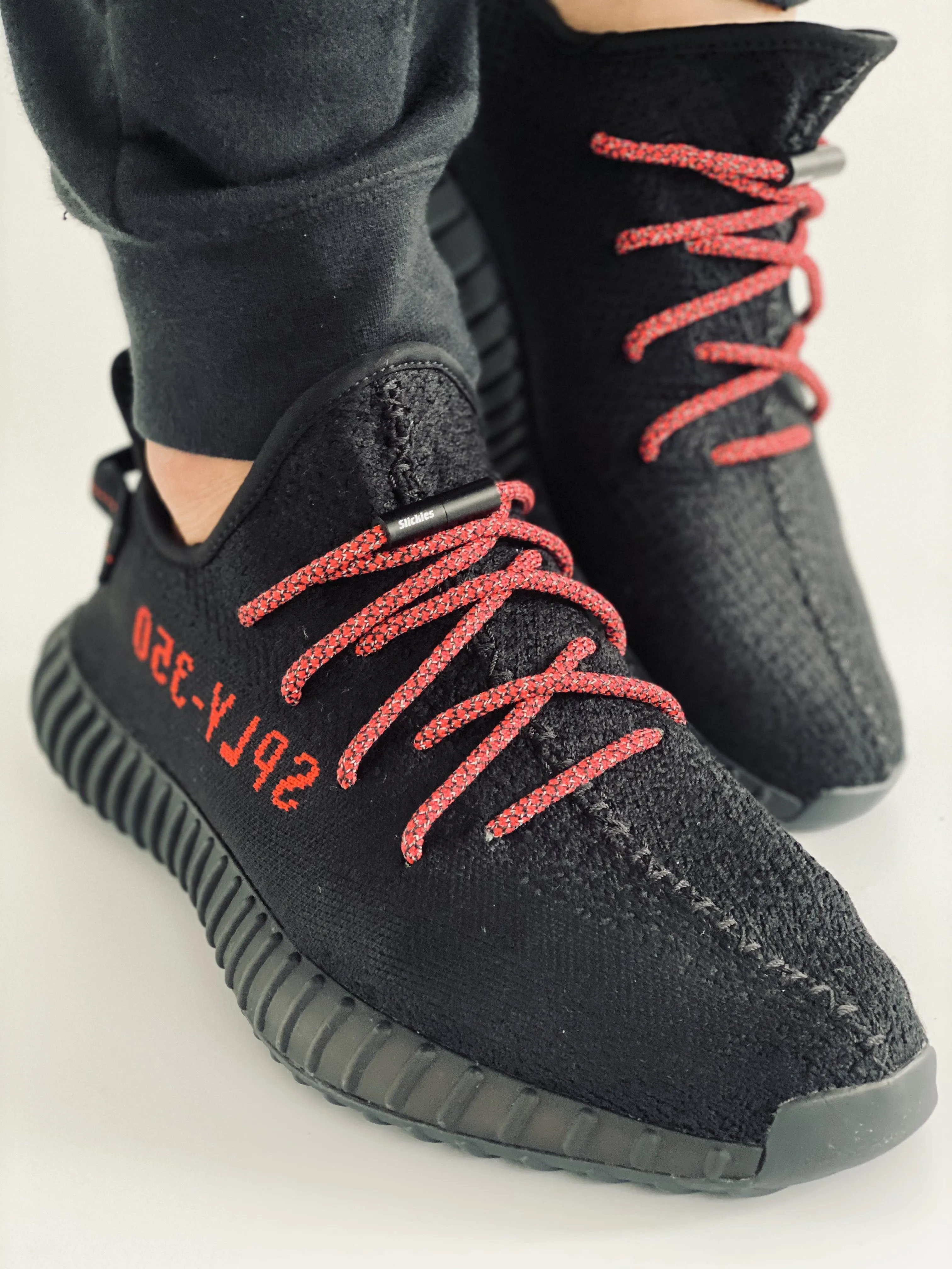 Yeezy Laces 3M Reflective Rope Laces V2 - BRED Black / Red Laces