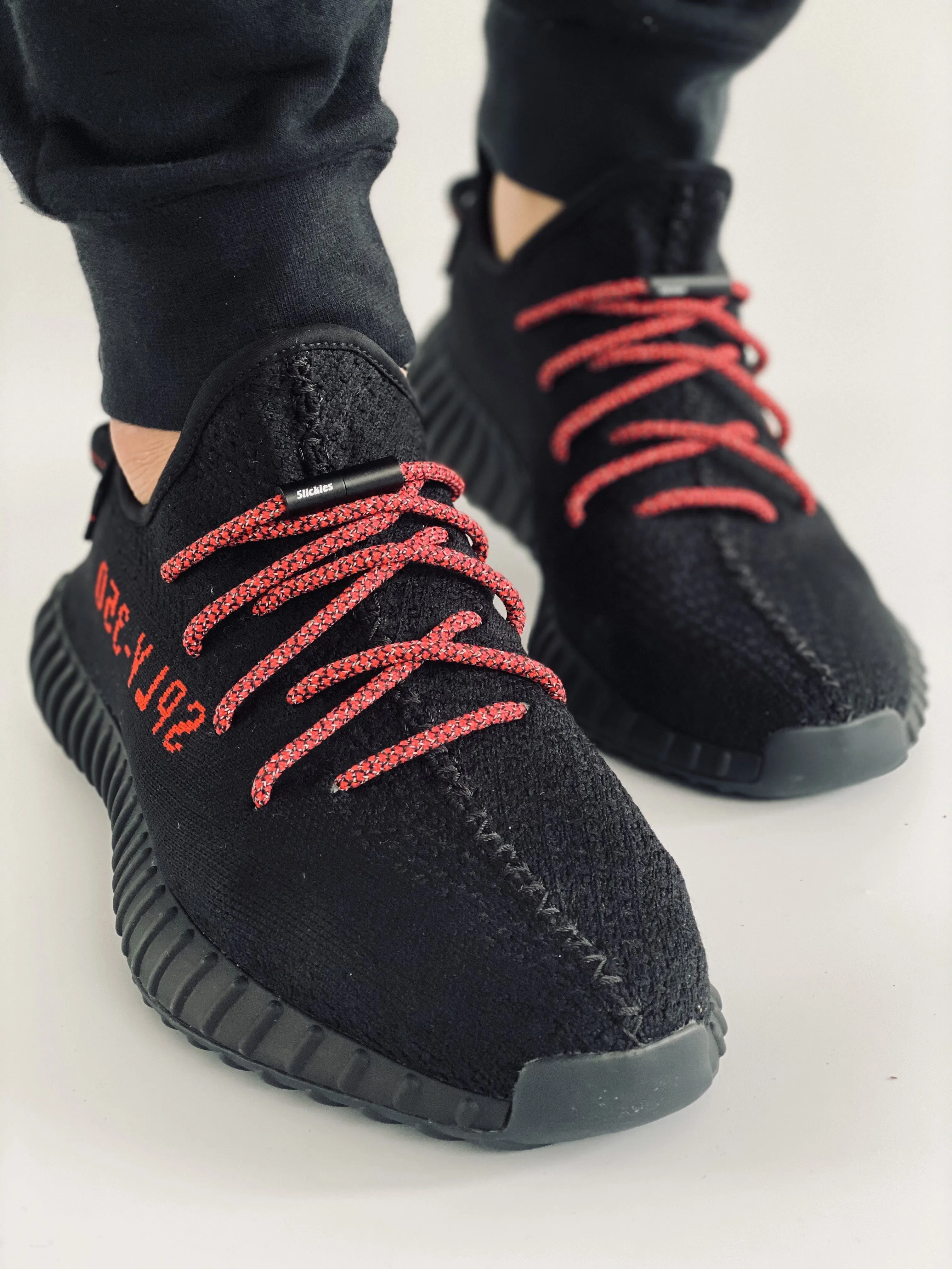 Yeezy Laces 3M Reflective Rope Laces V2 - BRED Black / Red Laces