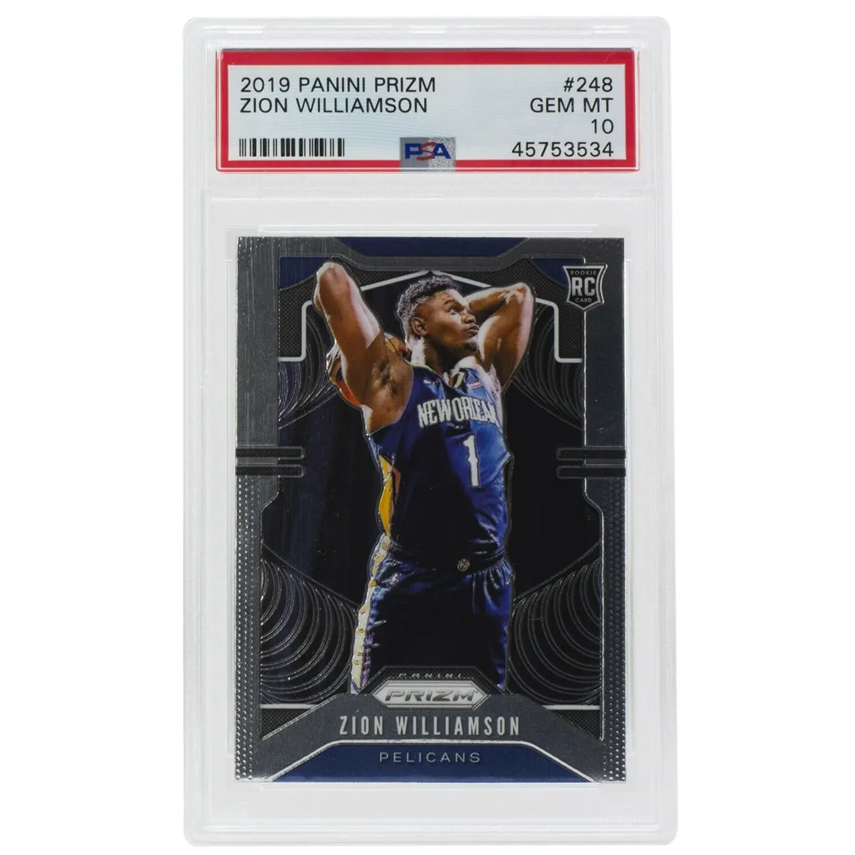 Zion Williamson Duke Slabbed 2019 Prizm #248 Basketball Card Gem Mint 10 PSA