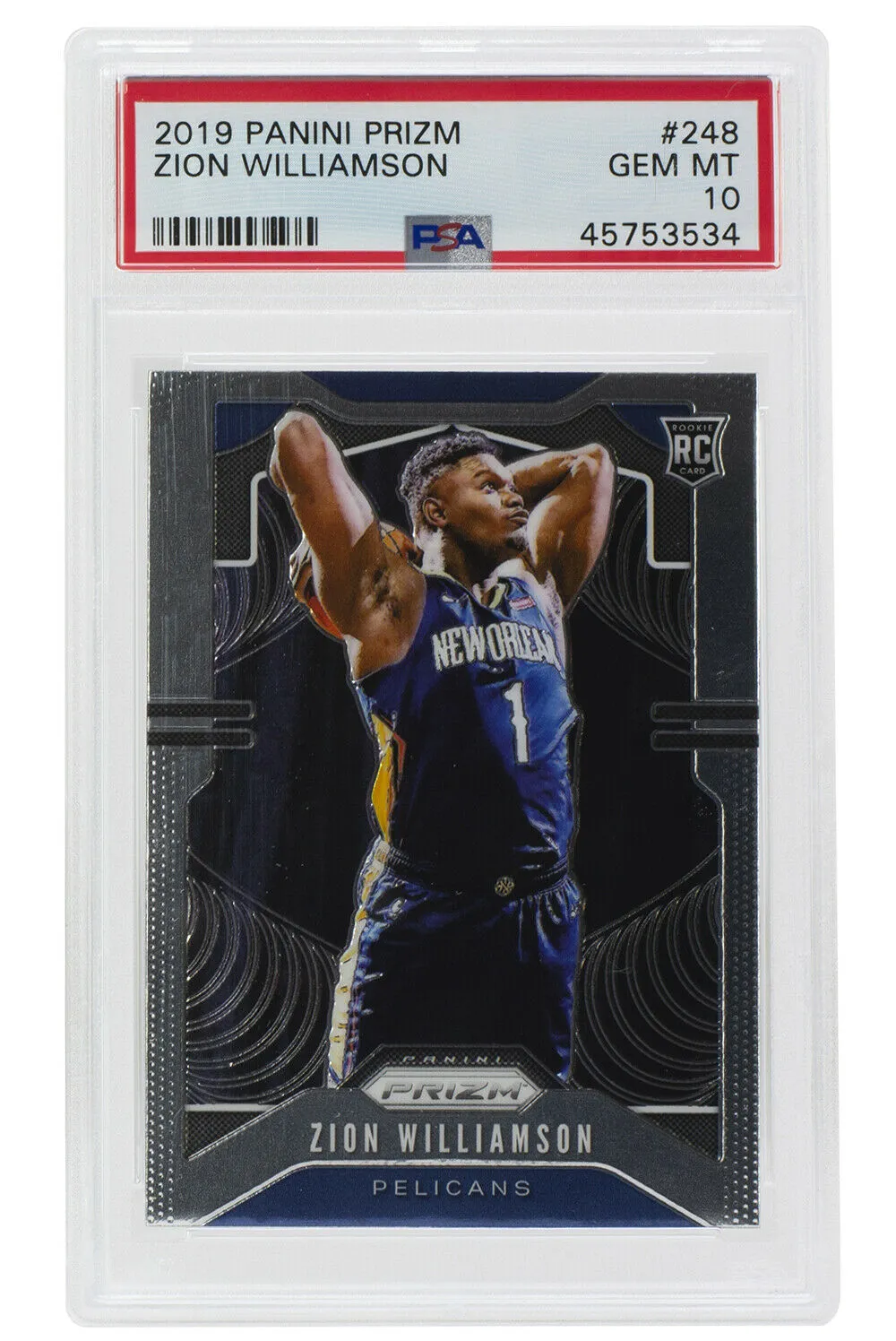 Zion Williamson Duke Slabbed 2019 Prizm #248 Basketball Card Gem Mint 10 PSA